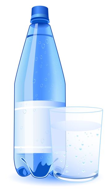Agua mineral y vidrio
 - Vector, imagen