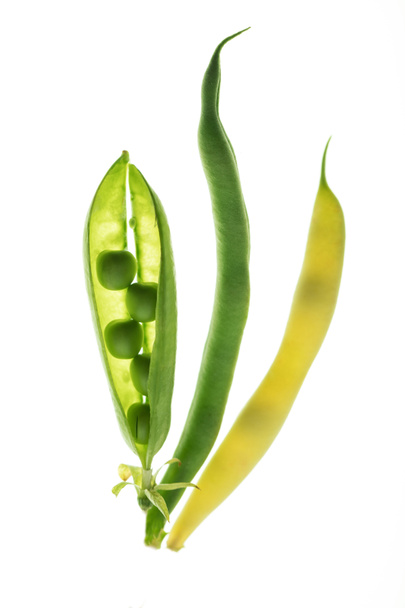 beautiful composition with pea pods - Foto, imagen
