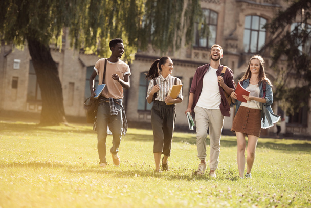 multicultural students in park - Fotoğraf, Görsel