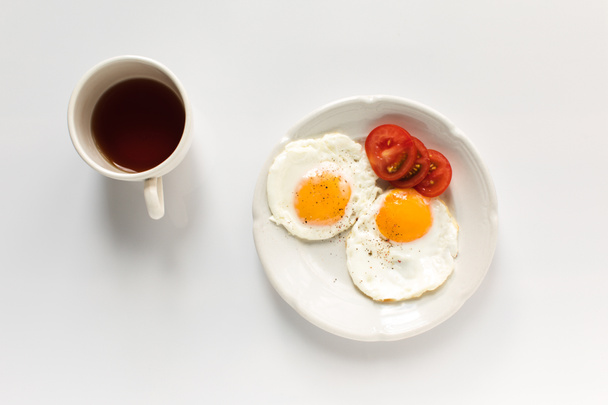 desayuno con huevos fritos  - Foto, Imagen