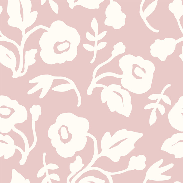 Abstract floral seamless pattern with trendy hand drawn textures. - Vektor, kép