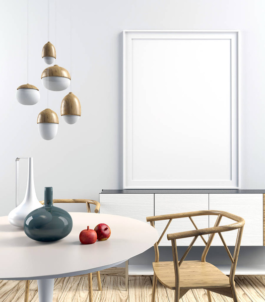 Yemek odası ile iç posterdeki alay. modern oturma odası  - Fotoğraf, Görsel