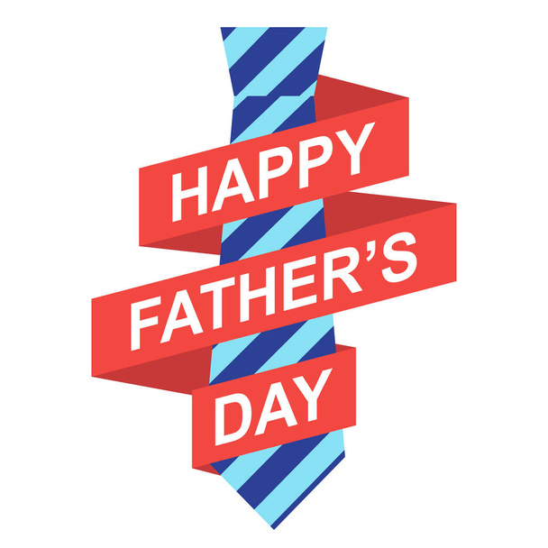 Cartaz do Dia dos Pais com Gravata Grande. Feliz Cartão do Dia do Pai. Design plano. Ilustração vetorial
 - Vetor, Imagem