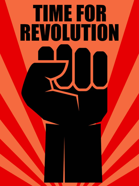 Γροθιά της επανάστασης. Ανθρώπινο χέρι επάνω. Έννοια της επανάστασης - Διάνυσμα, εικόνα