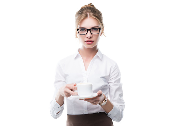 businesswoman drinking coffee - Фото, изображение