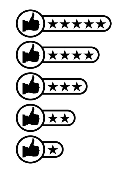 Thumbs up assessment star. Rating stars - Vector, Image