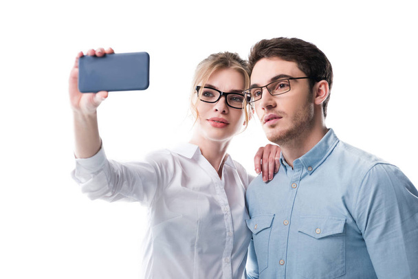 businesspeople taking selfie  - Фото, изображение