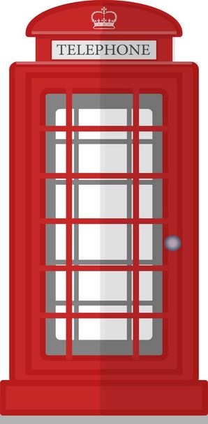 London Phone Booth Isolated on White Photo-Realistic Vector Illustration - Wektor, obraz