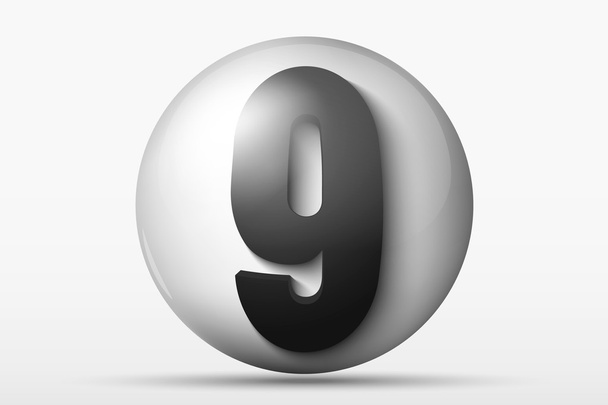 3D ball with the number - Διάνυσμα, εικόνα