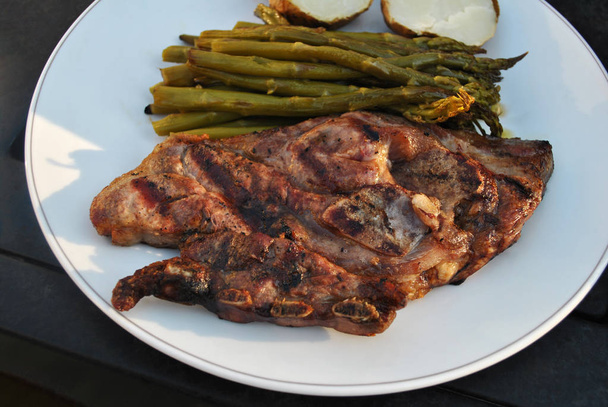 Lamb Chop Served with Tasty Sides - Photo, Image