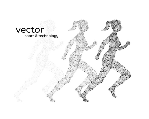 Abstract vector illustration of running woman. - Vector, Image