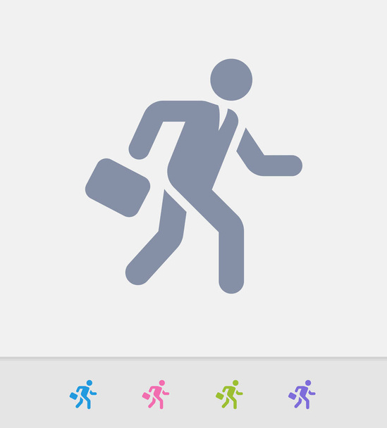 Běh podnikatel - žulové ikon - Vektor, obrázek