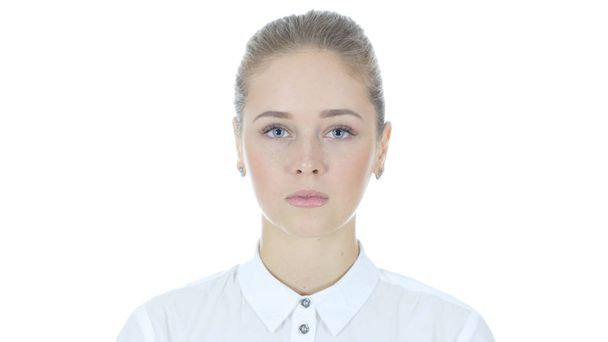 Ritratto di giovane donna, sfondo bianco
 - Foto, immagini