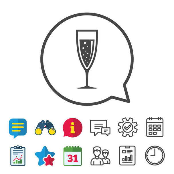 Glass of champagne icon - Vector, imagen