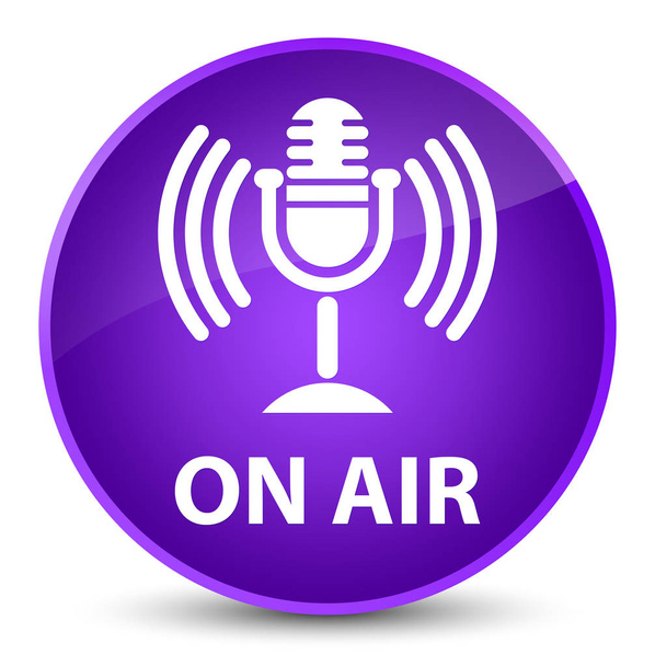On air (mic icon) elegant purple round button - Photo, Image