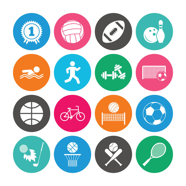 Set of Sport and Fitness icons - Vector, afbeelding