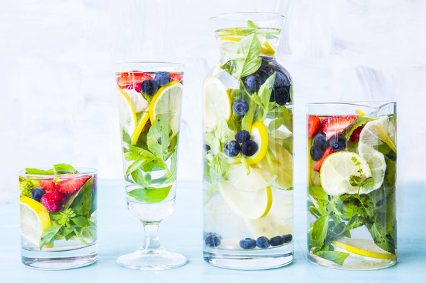 Healthy detox water with fruits. - Photo, Image