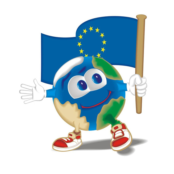 Planeta z flagą Europa - Wektor, obraz
