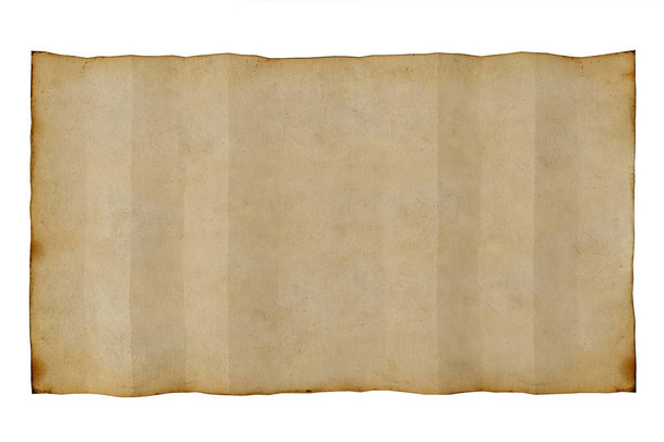 Starý starožitný prázdný papír na bílém pozadí, 3d vykreslování - Fotografie, Obrázek
