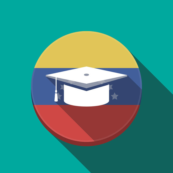 Sombra longa Venezuela botão com um boné de graduação
 - Vetor, Imagem