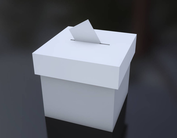 3D рендеринг. Избирательная урна и бюллетень
 - Фото, изображение