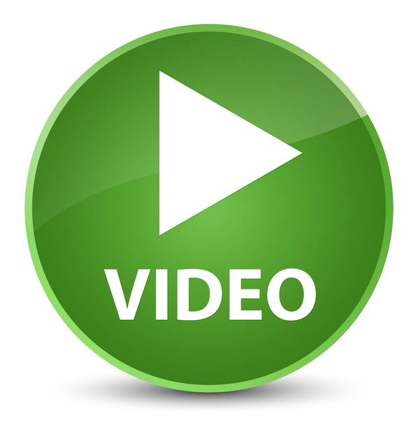 Κομψό μαλακό πράσινο στρογγυλό κουμπί βίντεο - Φωτογραφία, εικόνα