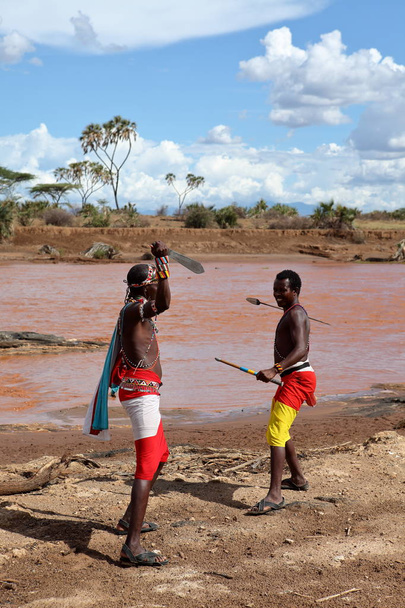 Férfiak a törzs Samburu, Kenyában - Fotó, kép