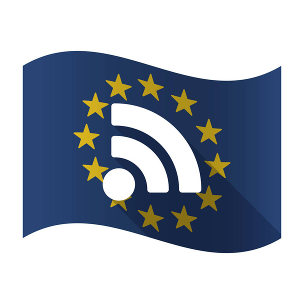 Isolated EU flaw with an RSS sign - Vector, Image