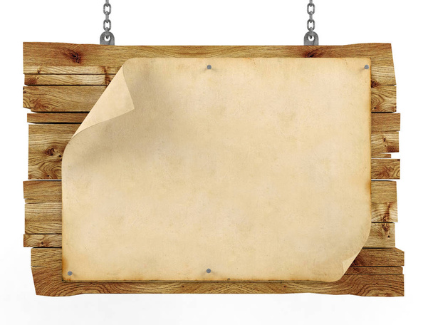 Blank wooden frame isolated on white background - Photo, Image