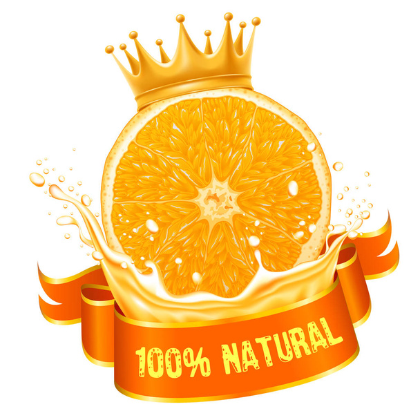 természetes narancslé - Vektor, kép