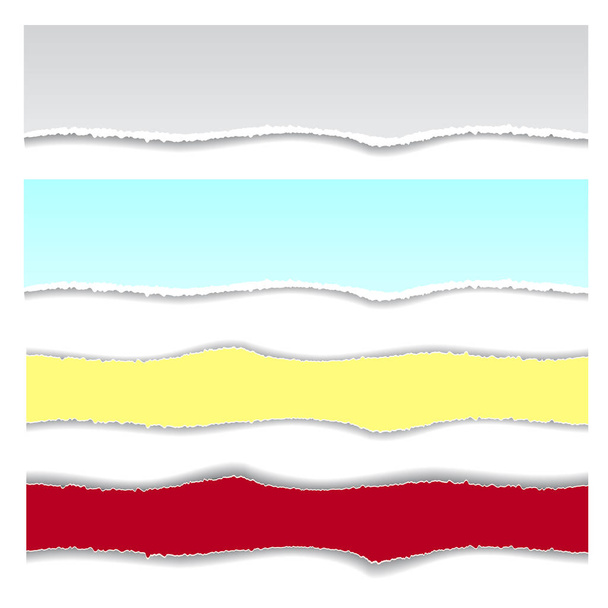 Σκισμένο χαρτί σε διάφορα χρώματα και σχήματα. Εικονογράφηση διάνυσμα - Διάνυσμα, εικόνα
