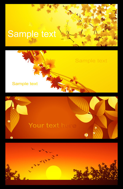 Autumnal background set - Vector, Image