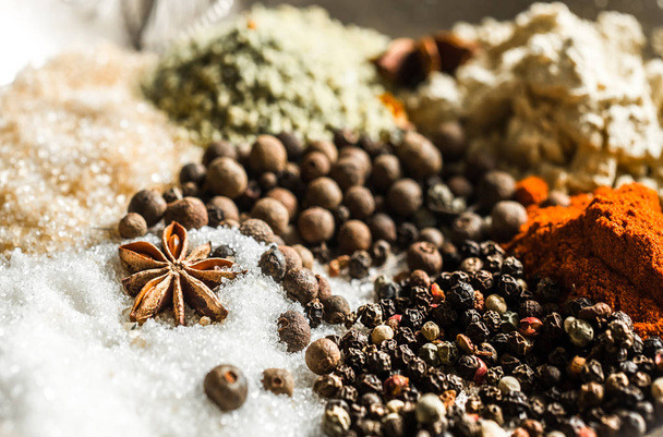 A variety of Oriental spices closeup - 写真・画像