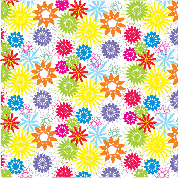 Natural pattern or wallpaper with different flowers - Vector, Image