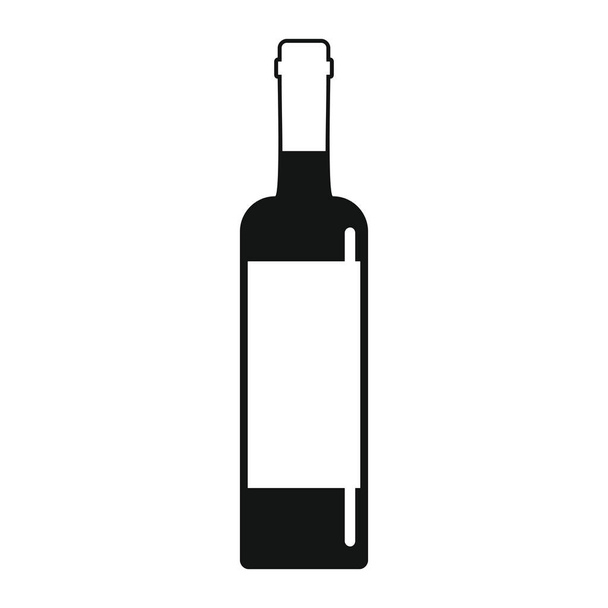 Bottiglia di vino alcolico in nero semplice silhouette icone stile vettoriale illustrazione per il design e web
 - Vettoriali, immagini