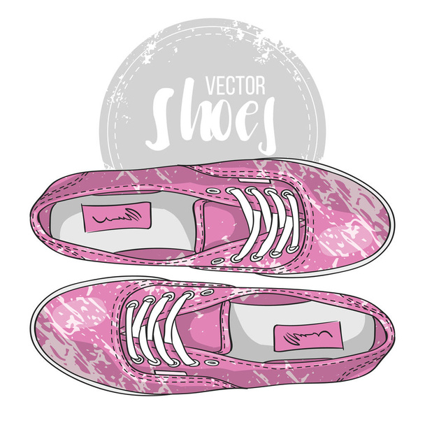 Vector color womens sneakers with a blotch pattern - Vettoriali, immagini