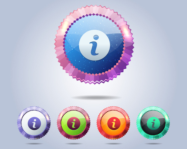 Vector Glossy Info icon and multicolored - Vector, Image