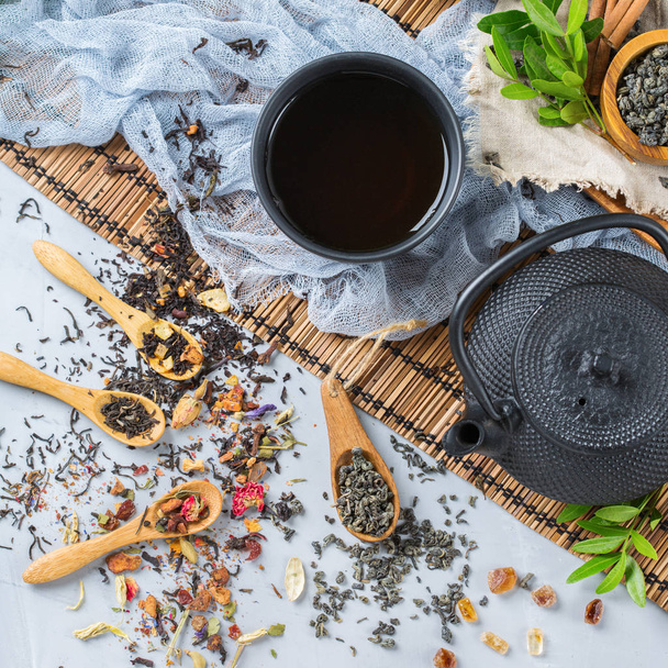 Japon Çin Bitkisel masala çay çaydanlık yelpazesi - Fotoğraf, Görsel