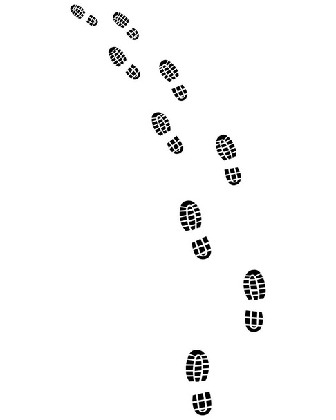 Trail of shoes prints - Vector, Image