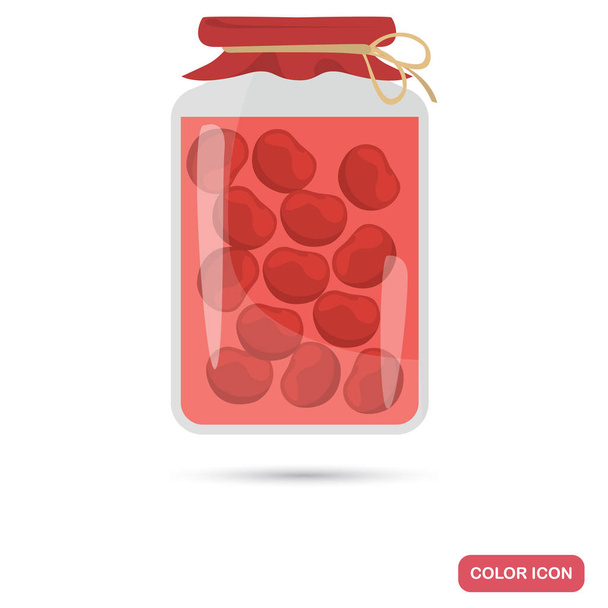 Preserved cherries color icon for web and mobile design - Vector, Image