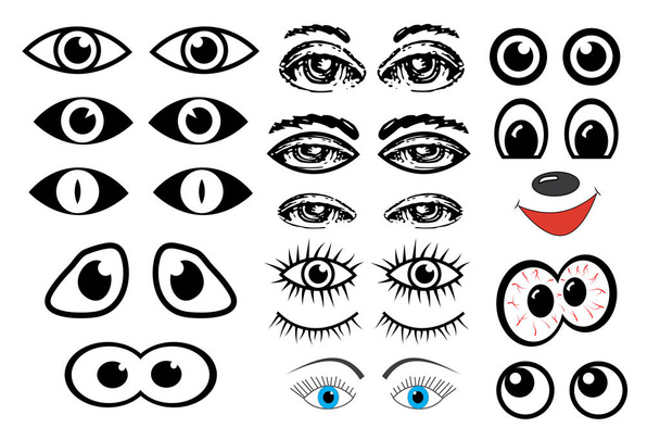 Набор глаз, вектор, иллюстрация
 - Вектор,изображение