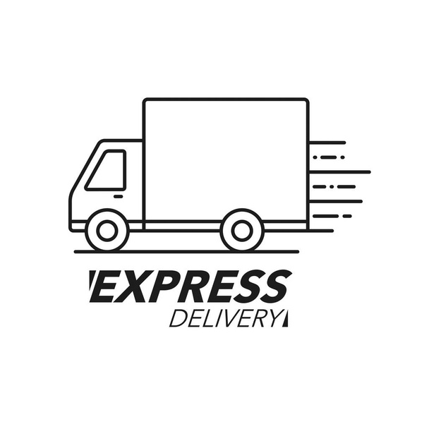 Express delivery icon concept. Truck service, order, worldwide s - Vector, Image