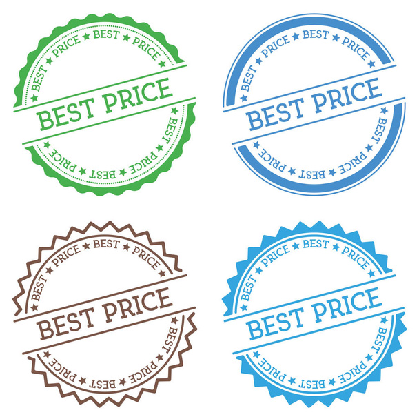 Best Price badge isolated on white background Flat style round label with text Circular emblem - Wektor, obraz