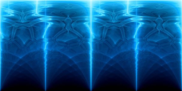 Μπλε λαμπερό πλάσμα και φουτουριστικό τεχνολογίας Πανόραμα backrgoun - Φωτογραφία, εικόνα