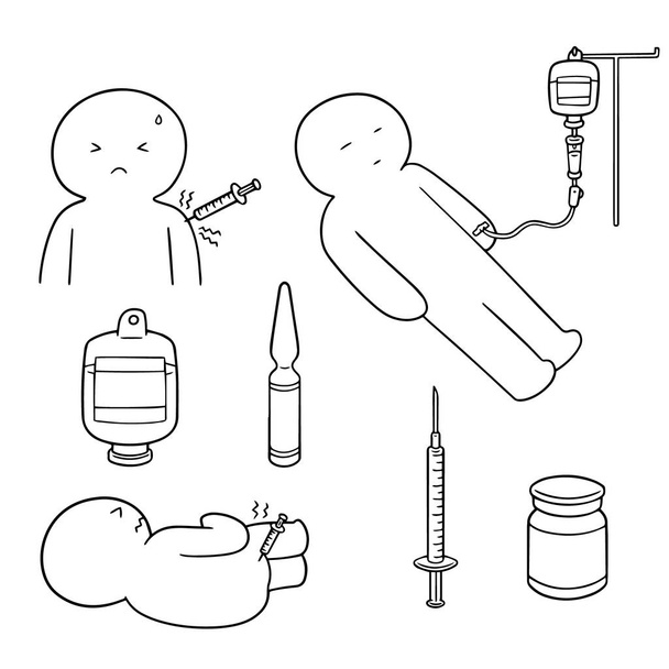 jeu vectoriel de médicaments injectables
 - Vecteur, image
