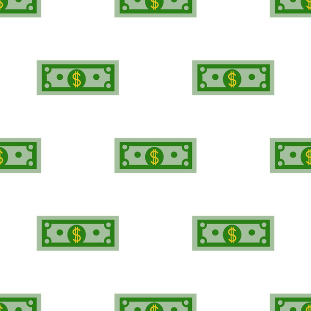 dollars bill seamless pattern on a white background. Flat design Vector - ベクター画像