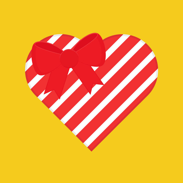 Плоский іконка любові подарунок з червоним бантом
 - Вектор, зображення
