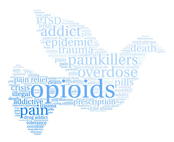 Opioidok szó felhő - Vektor, kép