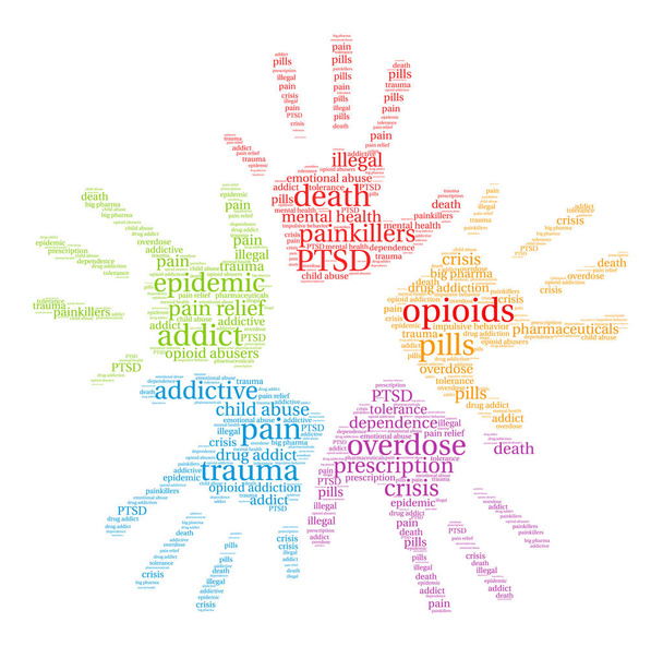Opioidok szó felhő - Vektor, kép