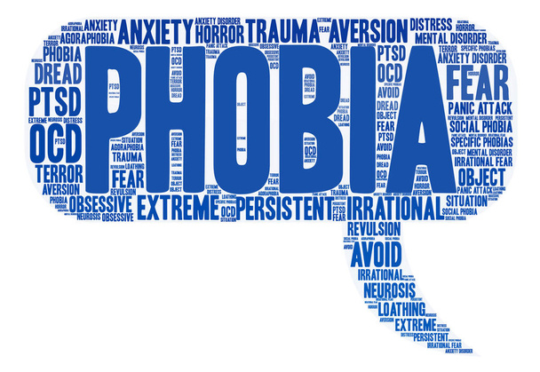 Fobia nuvem de palavras
 - Vetor, Imagem